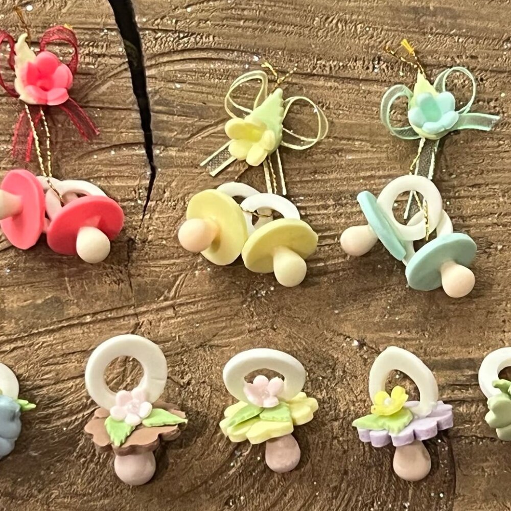 Baby Shower Cold Porcelain Mini Baby Pacifier Favors 6 Count